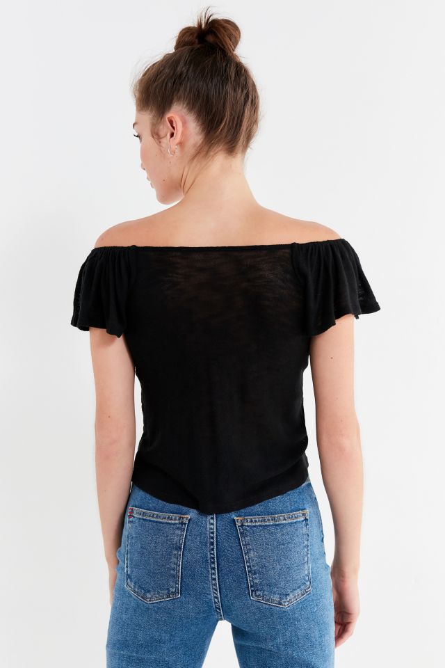 T-shirt Sonya UO à Manches Papillon et Épaules Dénudées #2
