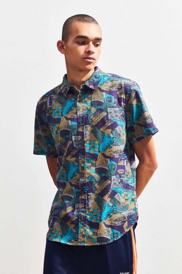 Insight Messy Purple Haze Sleeve Button-Down Shirt