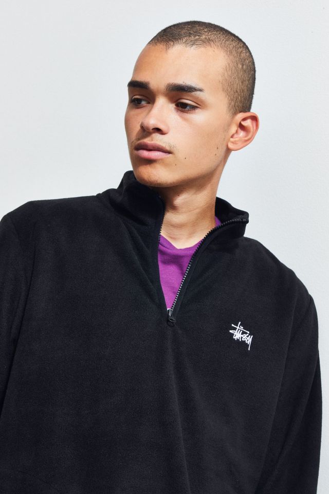 Stussy Polar Fleece Quarter-Zip Pullover Sweatshirt | Urban Outfitters