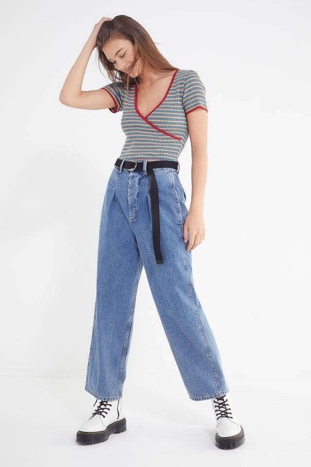 UO Rainbow Striped Surplice Sweater  #2