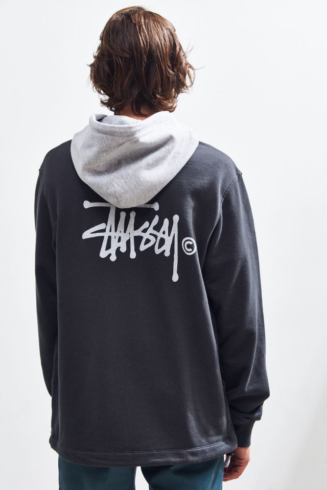 Stussy two tone store hoodie black