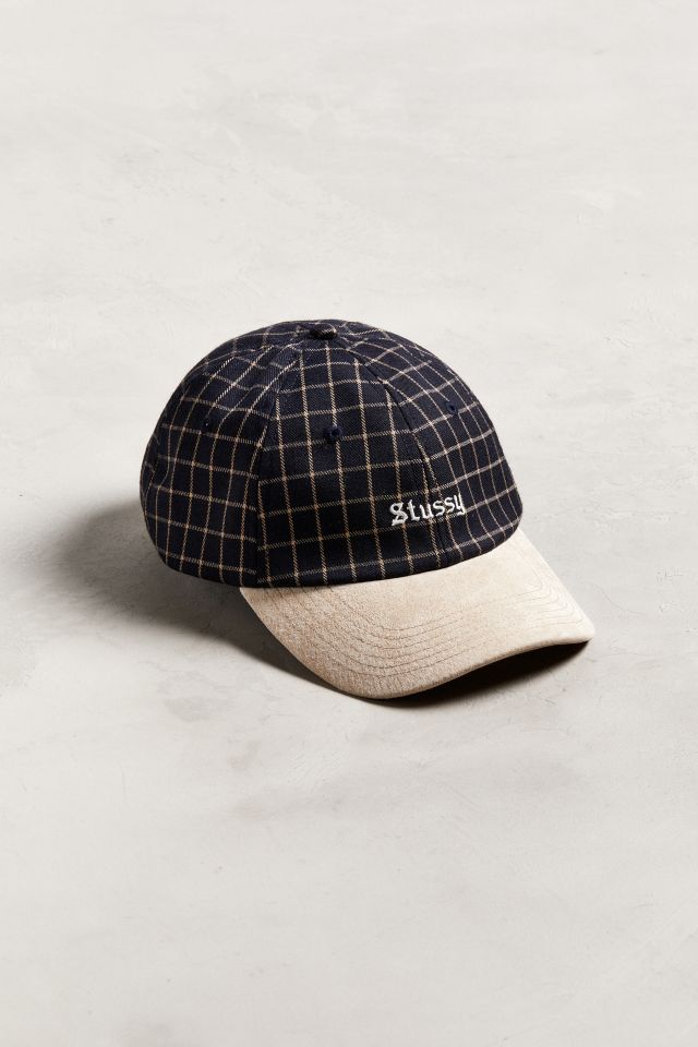 Stussy Checked Suede Baseball Cap | Urban Outfitters