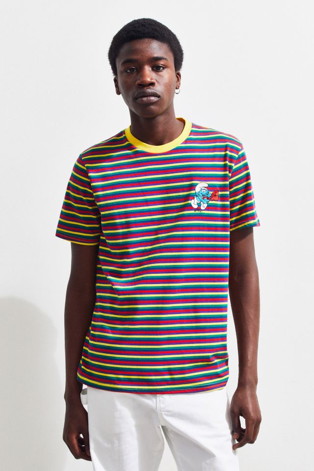 T-shirt à rayures avec broderie de Schtroumpf #1