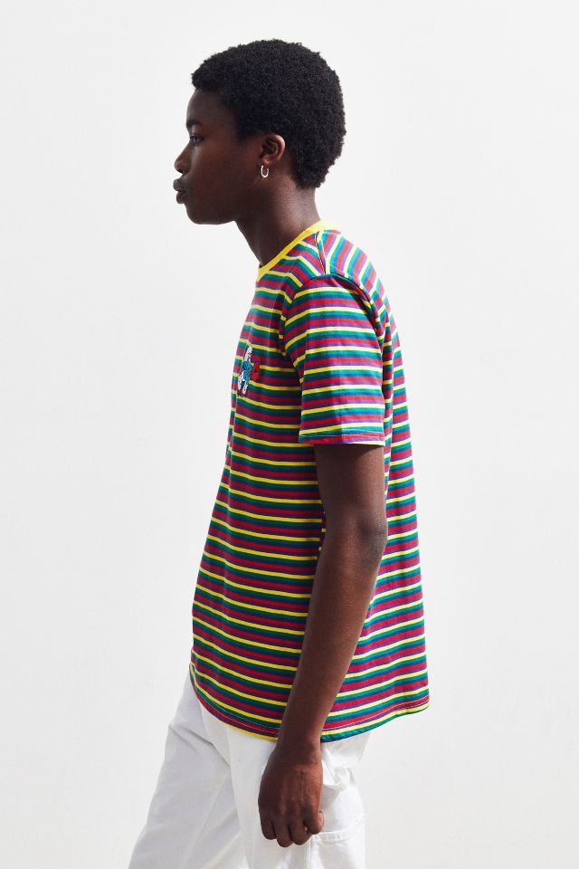 T-shirt à rayures avec broderie de Schtroumpf #2
