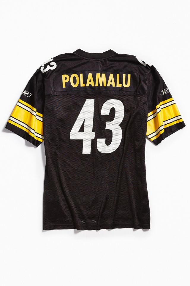 Reebok - T-shirt de football vintage Troy Polamalu Pittsburgh Steelers #1
