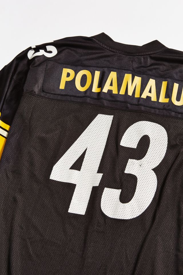 Reebok - T-shirt de football vintage Troy Polamalu Pittsburgh Steelers #2