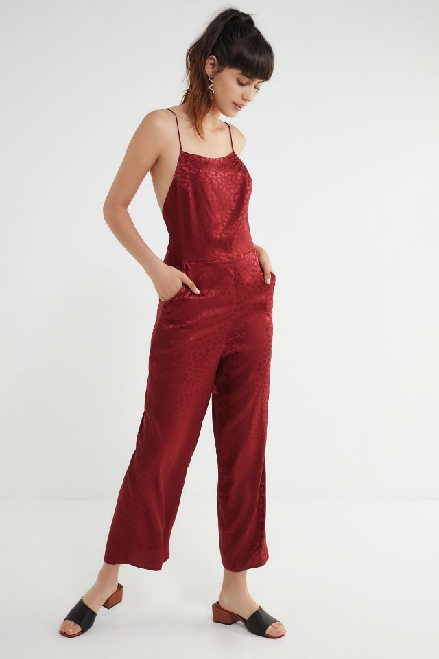 UO Lily Leopard Jacquard Lace-Up Jumpsuit #1