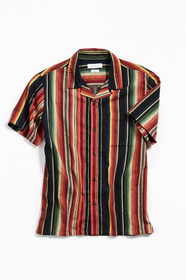 UO Colorful Stripe Short Sleeve Button-Down Shirt #1