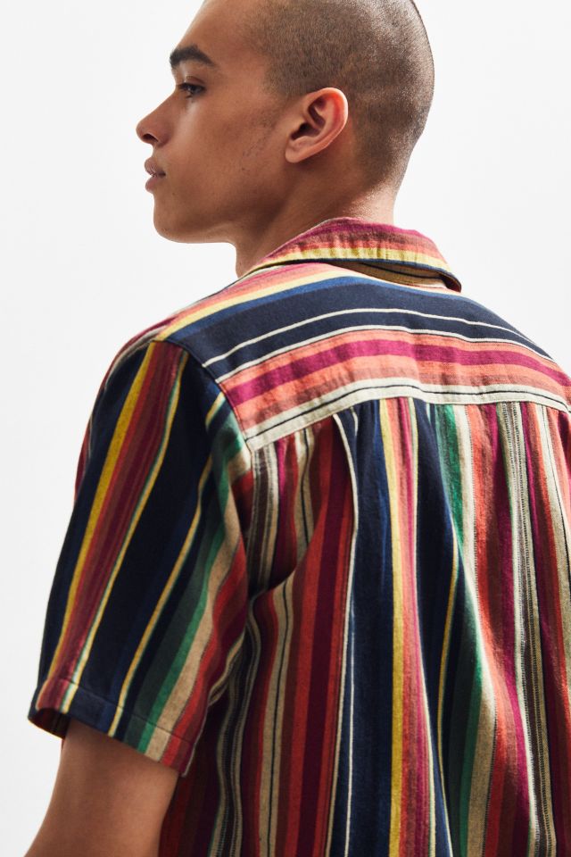 UO Colorful Stripe Short Sleeve Button-Down Shirt #4