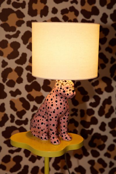 Urban Outfitters Cheetah Table Lamp In Pink At