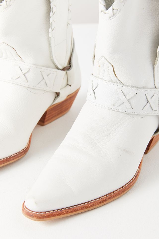 Bottes de cowboy tressées blanches vintage #1