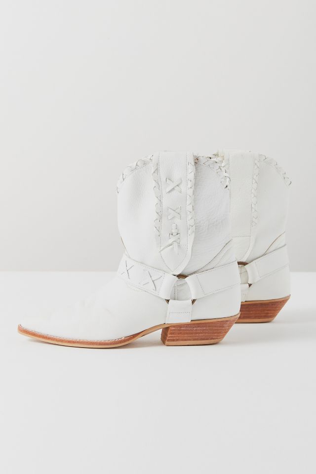 Bottes de cowboy tressées blanches vintage #2