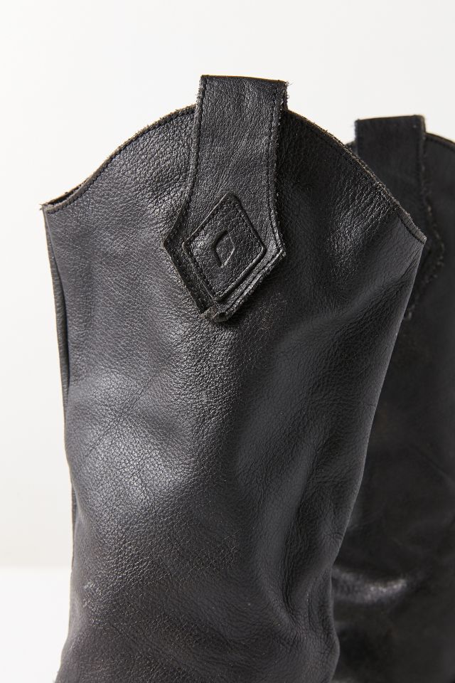 Vintage Black Soft Leather Cowboy Boot - Size 7 #3