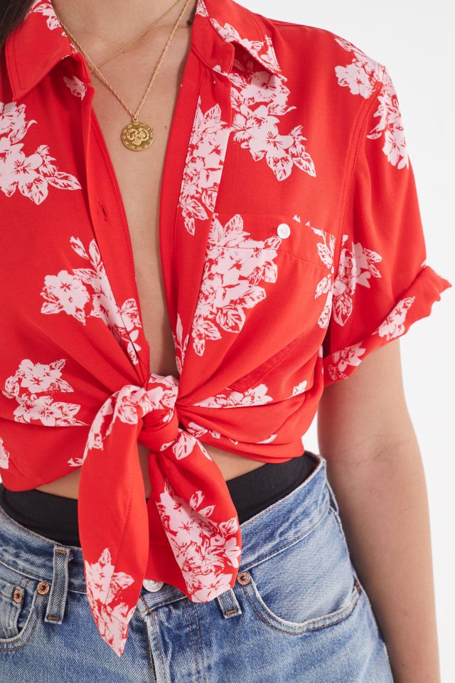 UO Floral Burst Souvenir Button-Down Shirt #3