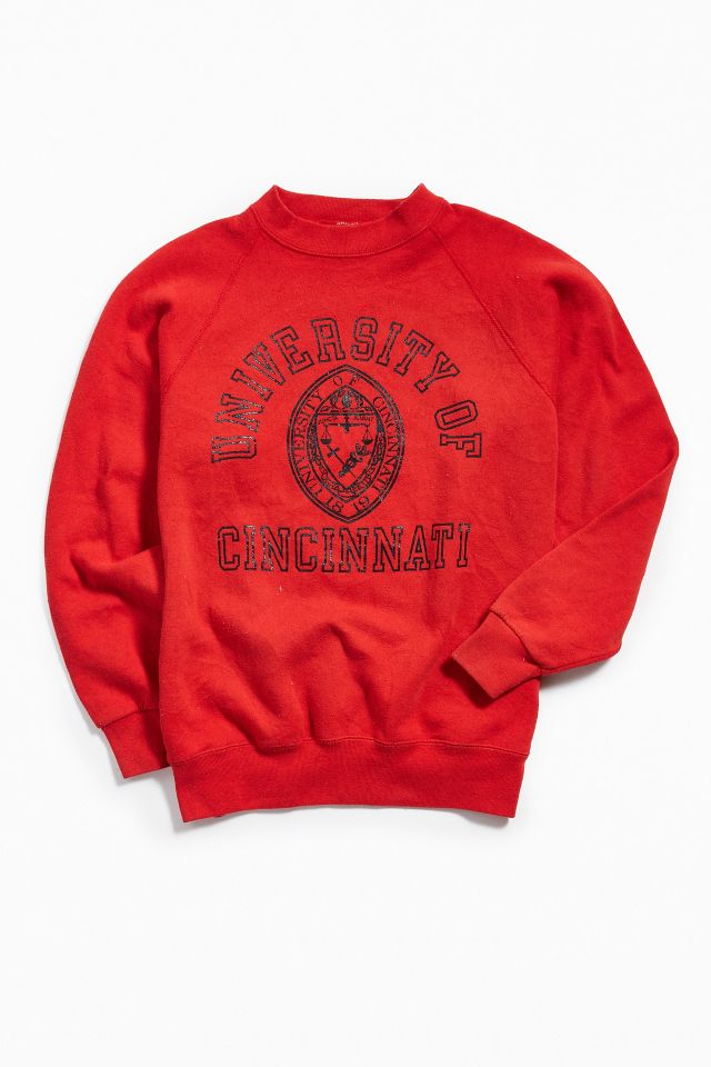Vintage University Of Cincinnati Red Crew Neck Sweatshirt