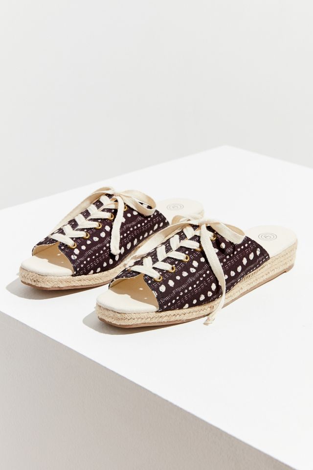UO Block Print Lace-Up Espadrille Sandal #1