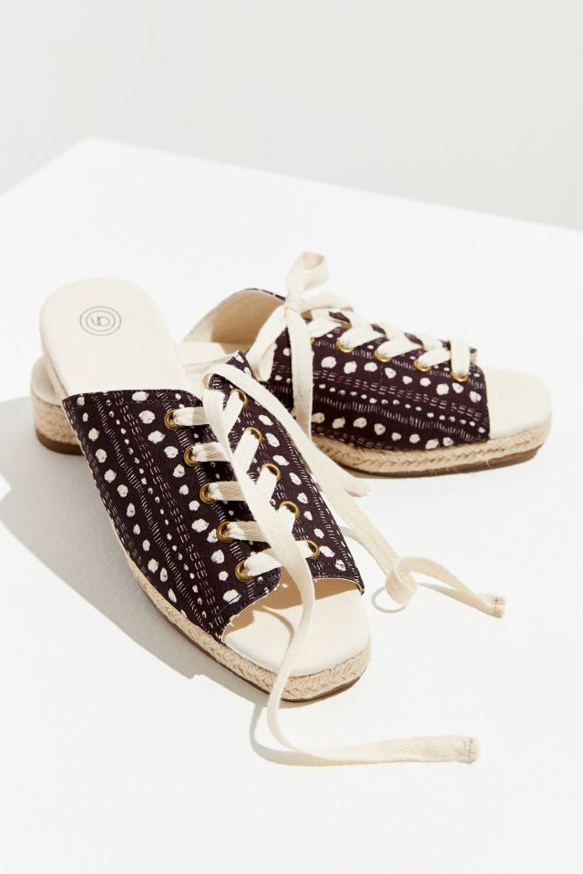 UO Block Print Lace-Up Espadrille Sandal #3