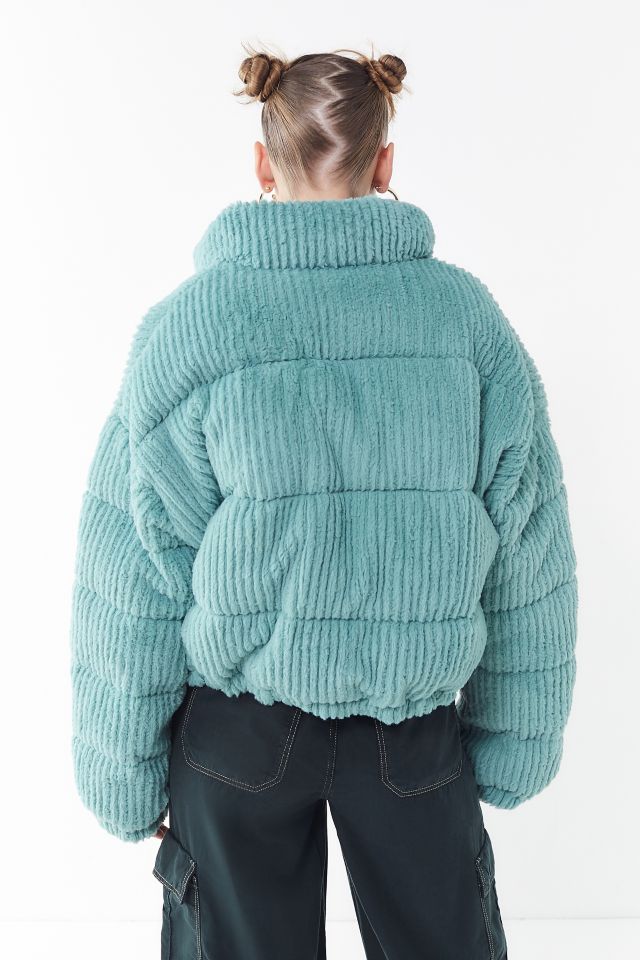 Urban outfitters hotsell blue fluffy jacket