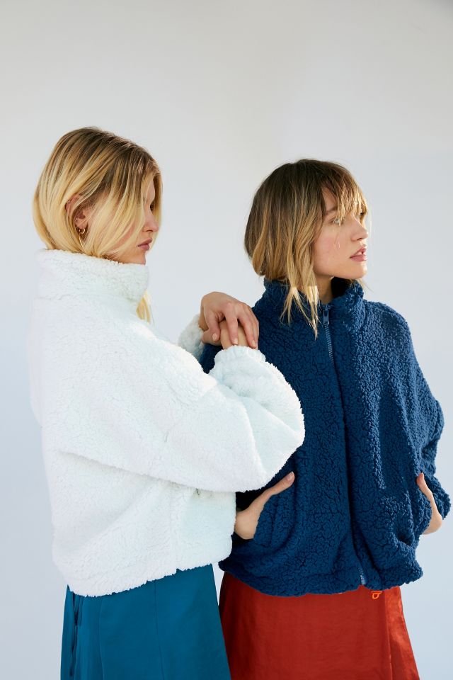 UO Willow Fuzzy Drawstring Teddy Jacket #1