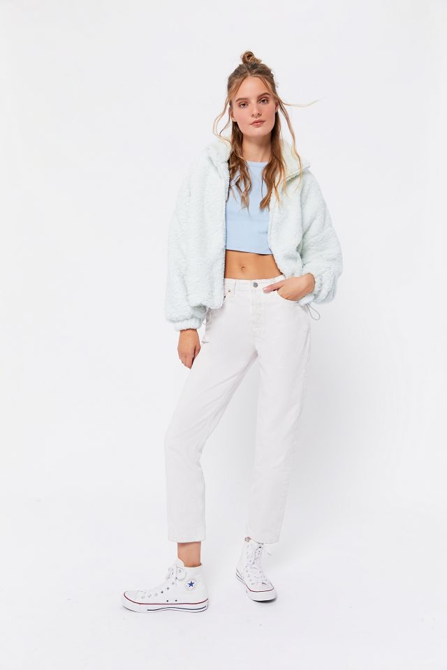 UO Willow Fuzzy Drawstring Teddy Jacket #3
