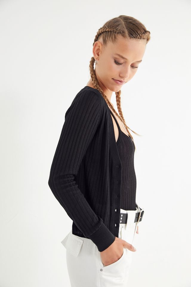UO Lucky Ribbed Knit Cardigan #1