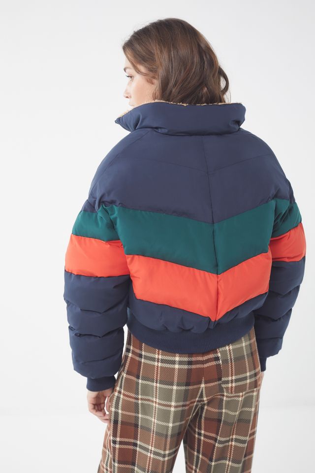 UO Chevron Cropped Puffer Jacket