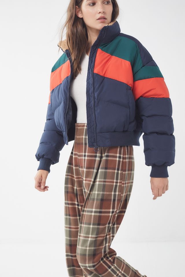 UO Chevron Cropped Puffer Jacket