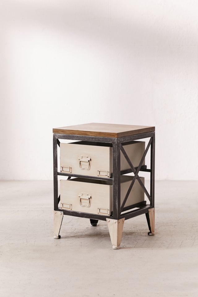 Small Industrial Storage Side Table #1