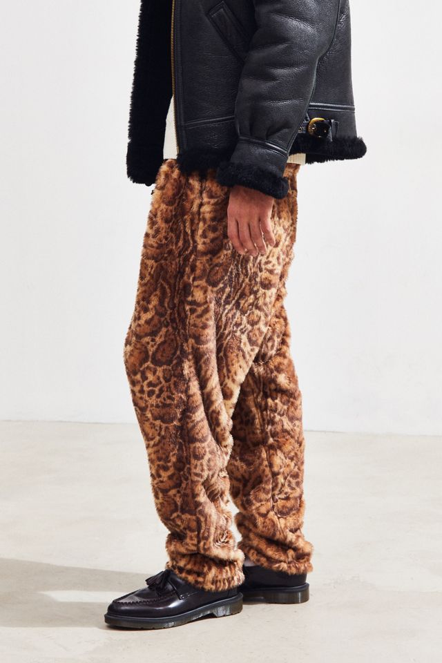 Monitaly Faux Fur Drop Crotch Pant | Urban Outfitters