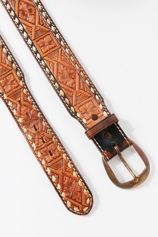 Vintage Multi Braided Tooled Western Belt | Urban Outfitters Canada