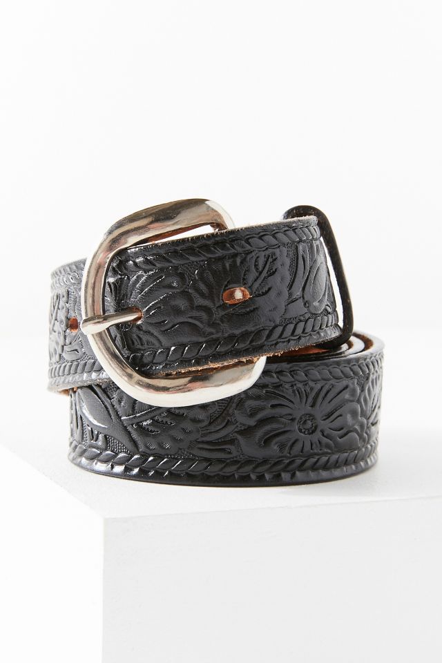 Vintage Black Tooled Western Belt | Urban Outfitters