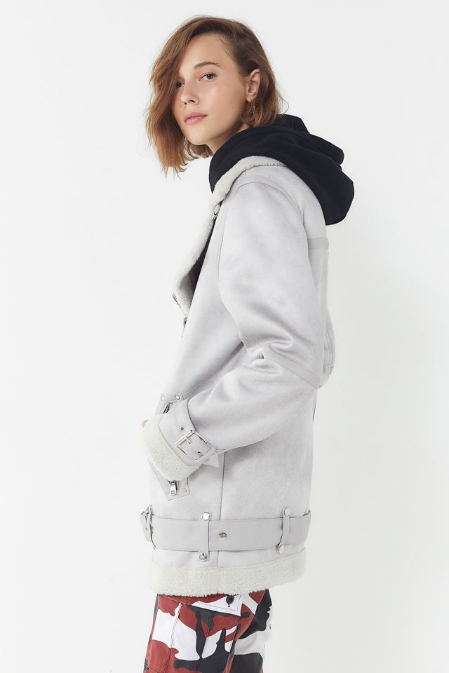 UO Oversized Faux Leather Aviator Jacket #1
