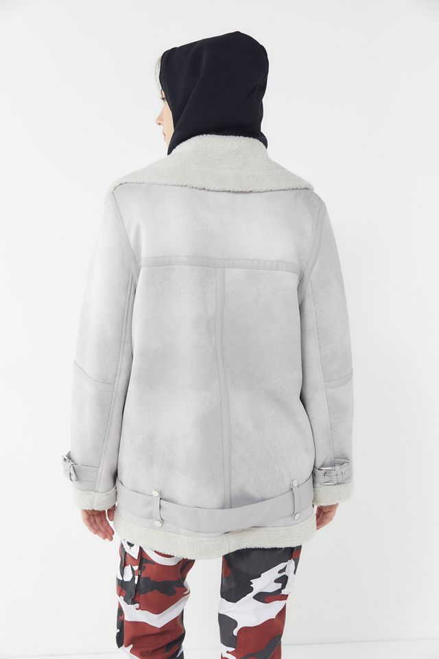 UO Oversized Faux Leather Aviator Jacket #2