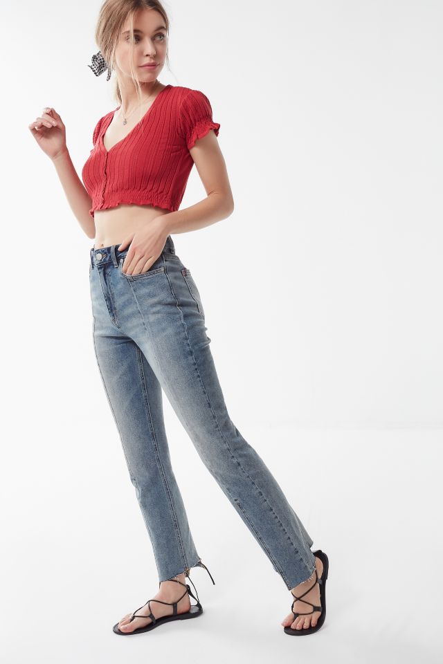 UO Ellen Pointelle Button-Down Cropped Sweater #3