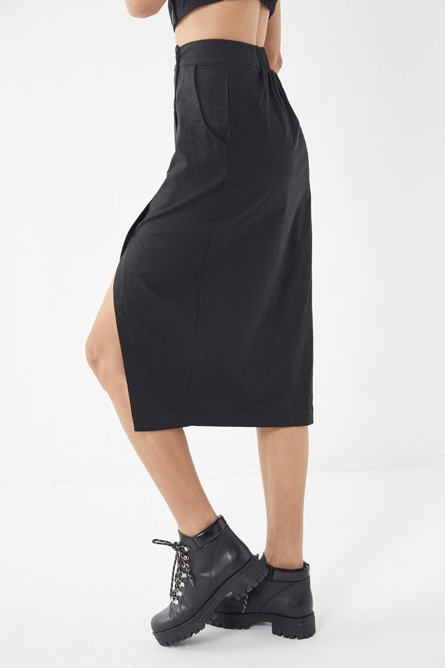UO Amanda Button-Down Midi Skirt #3