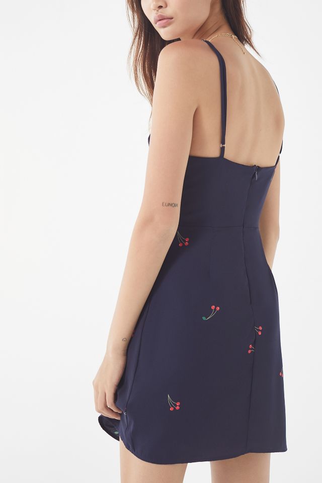 Robe Mini UO à Encolure Carrée et Imprimé Cerise #2