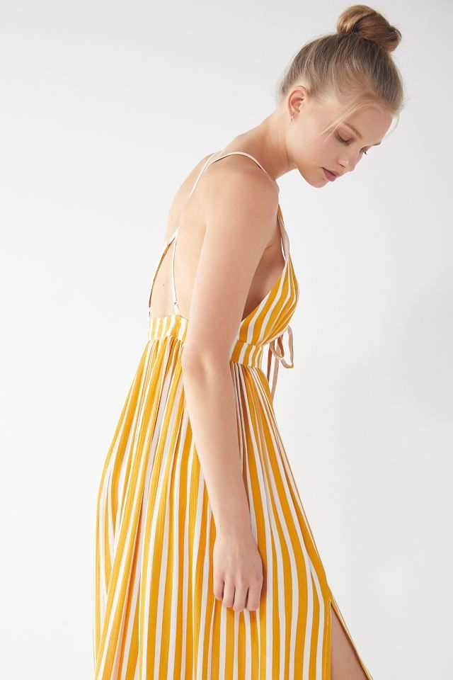 UO Tie-Front Striped Maxi Dress #2