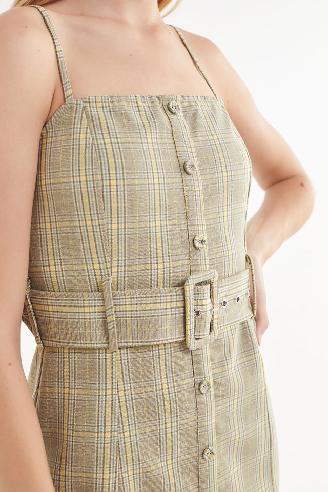 UO Belted Gingham Button-Down Mini Dress #1