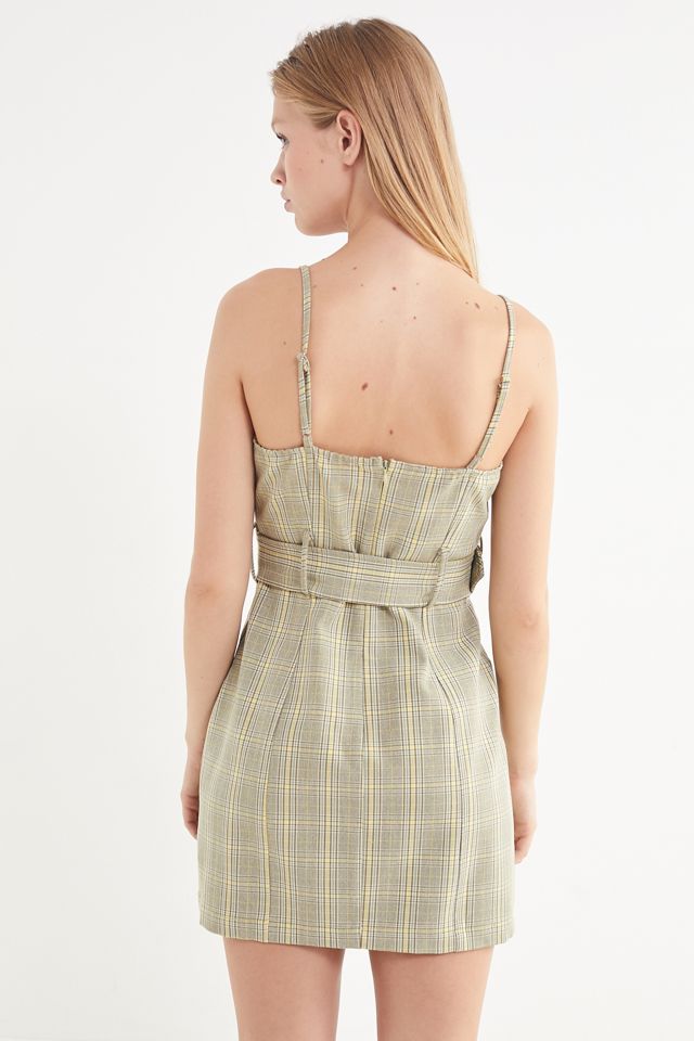 UO Belted Gingham Button-Down Mini Dress #2