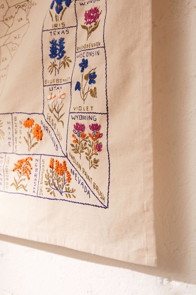 State Flower Embroidered Tapestry #2