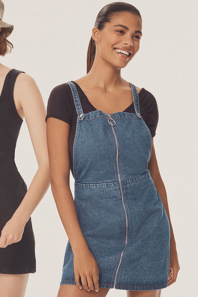 UO Denim Zipper Cross-Back Dress #1