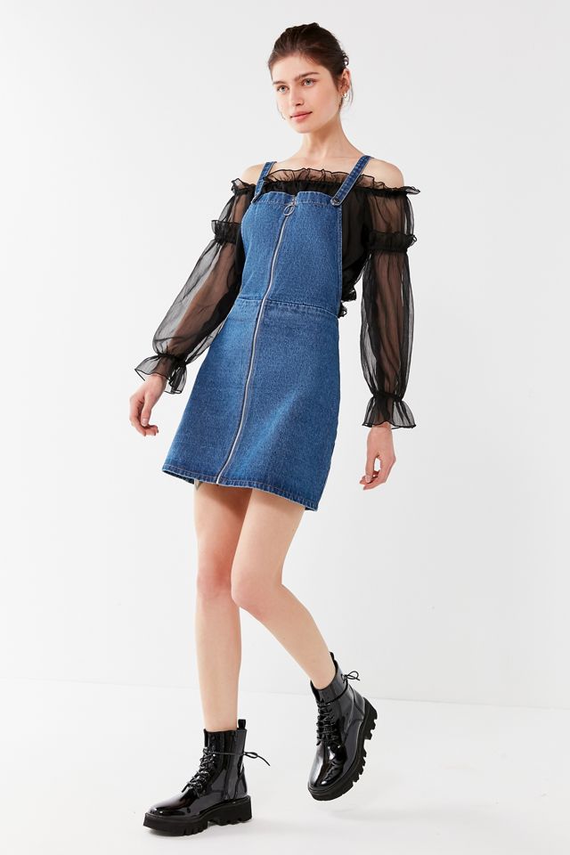 denim cross back dress Ellora Criss-Cross Back Denim Maxi Dress Navy