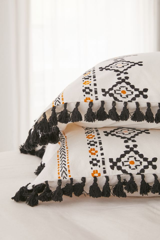 Dara Border Print Tassel Sham Set #2