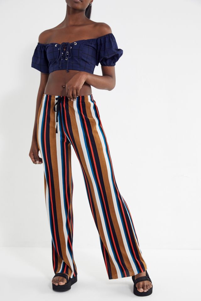 Vertical Striped Straight Leg Pants