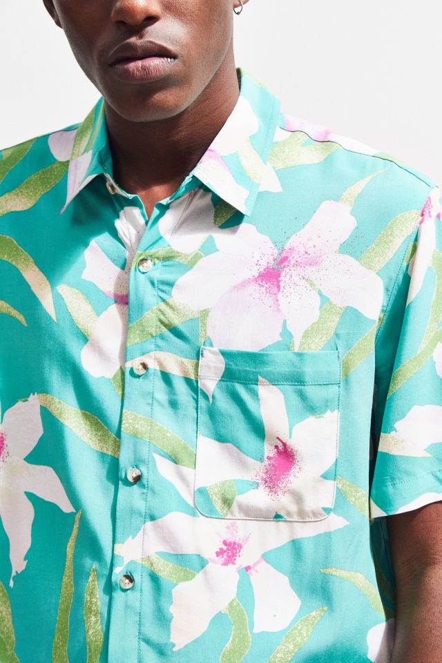 UO Floral Hawaiian Short Sleeve Button-Down Shirt #4