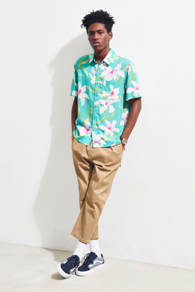 UO Floral Hawaiian Short Sleeve Button-Down Shirt #5
