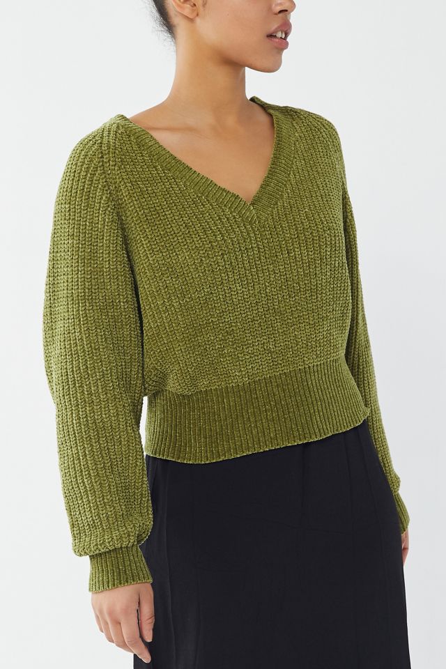 UO Cozy Chenille V-Neck Sweater #3
