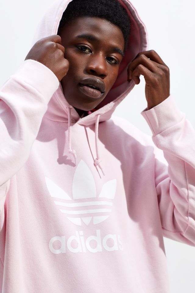 Adidas trefoil hoodie light pink sale