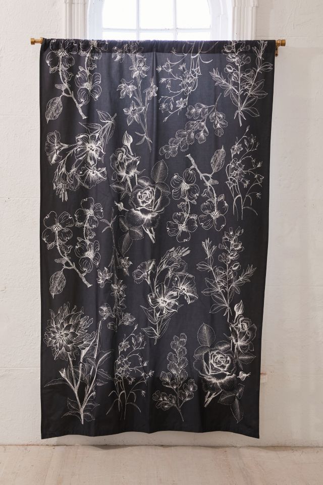 Makenna Etched Floral Blackout Window Curtain #1