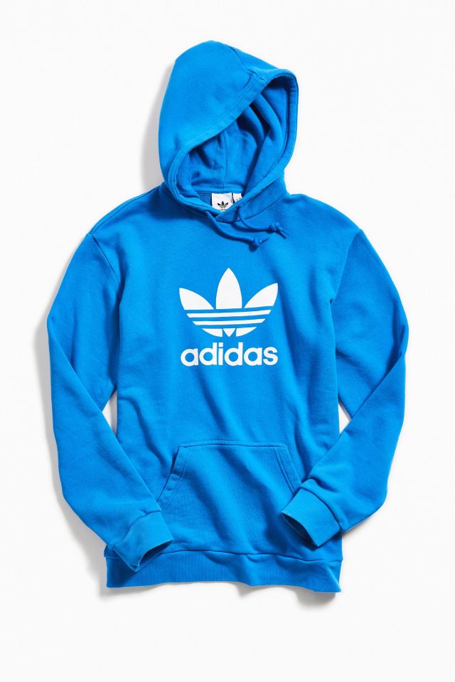 Adidas trefoil hoodie on sale bluebird